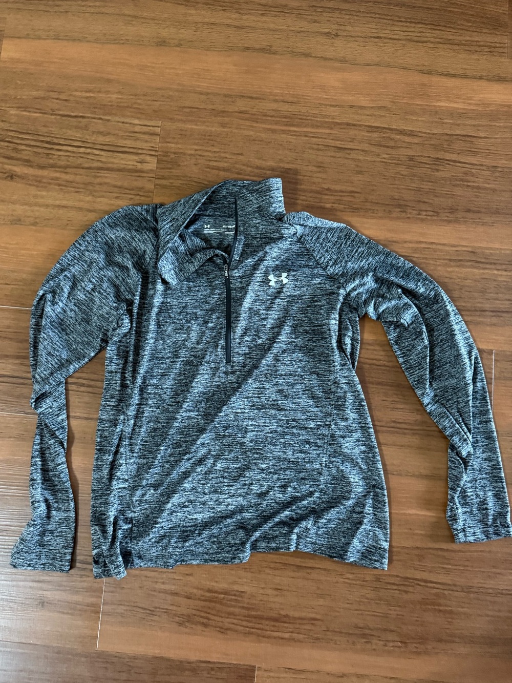 Under Armour Heathered Black and White Quarter-Zip Pullover